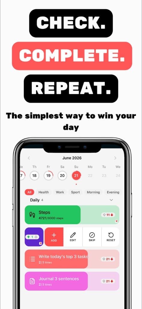 Check, complete, repeat — the simplest way to win your day